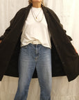 Manteau ouvert Apunto B marron foncé coupe oversize
