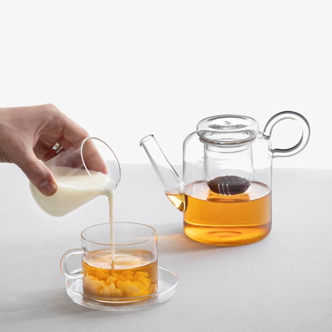 Théière En Verre Borosilicate Ichendorf Botanica - Motif Fleur Rose Et Abeille, Lavable Lave-Vaisselle