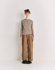 Pantalon en lin marron vue de face