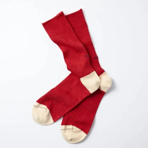 chaussettes rototo en coton bio rouge.