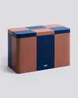 Boite rangement marron et bleu