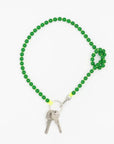 Porte-Clés long en perles - bois peint