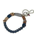 porte clef marron et bleu marine