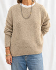 Pull moucheté en cachemire épais beige