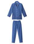 pyjama pantalon + manches longues couleur vichy bleu