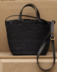 sac en raphia naturel noir