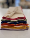 lot de 6 serviettes de couleurs en coton