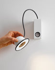 Lampe murale, applique minibox blanche orientable