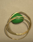 Jonc large en or 18k et diamant