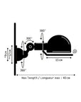 Applique Loft D1000X - Noir Mat