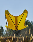 Fauteuil AA Airborne avec housse en coton jaune. Fabriqué en France