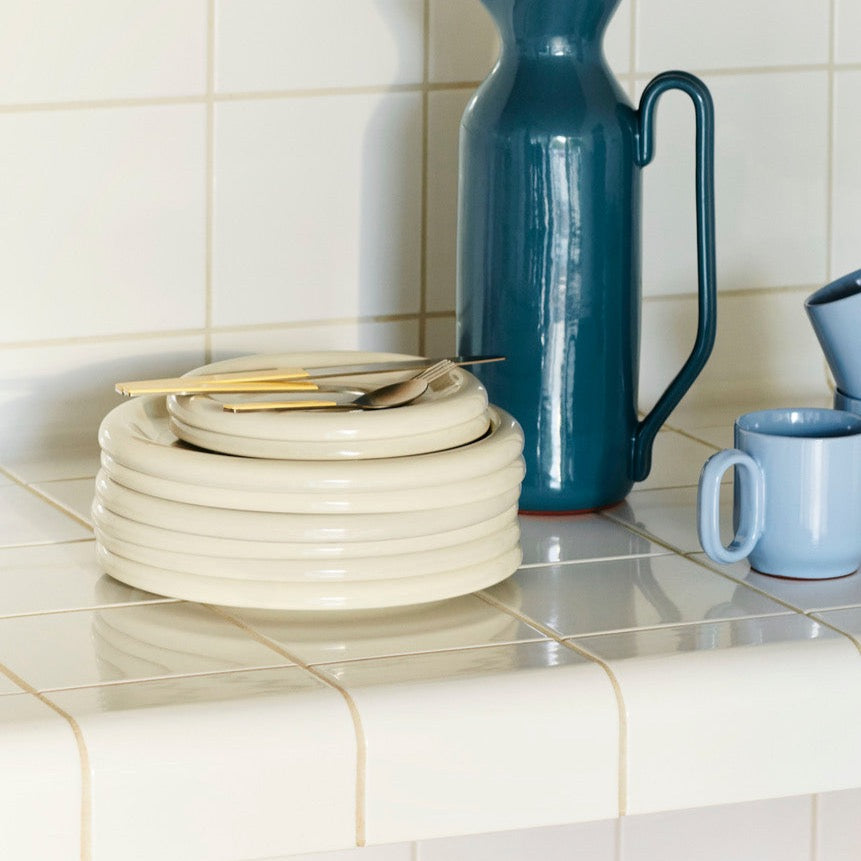 Assiettes Barro hay blanches