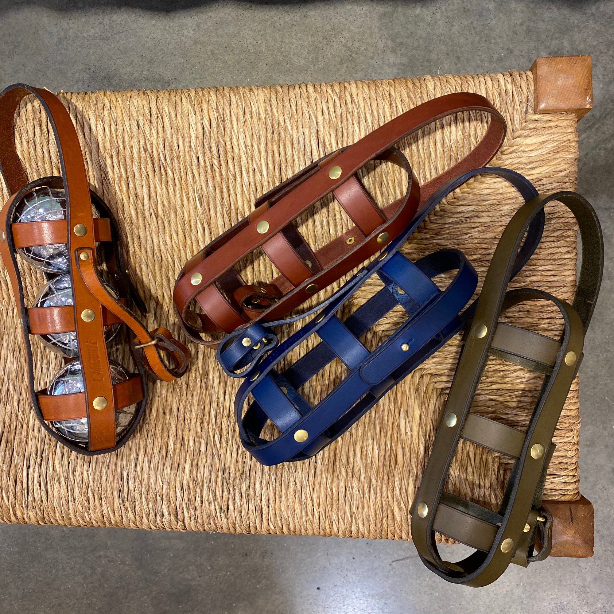 Etui à boules de pétanque en cuir fabriqué en France