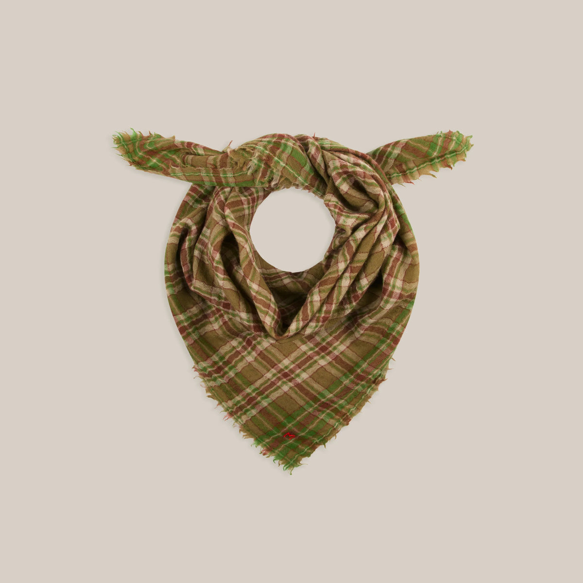 Foulard en laine Moismont dans les tons de vert