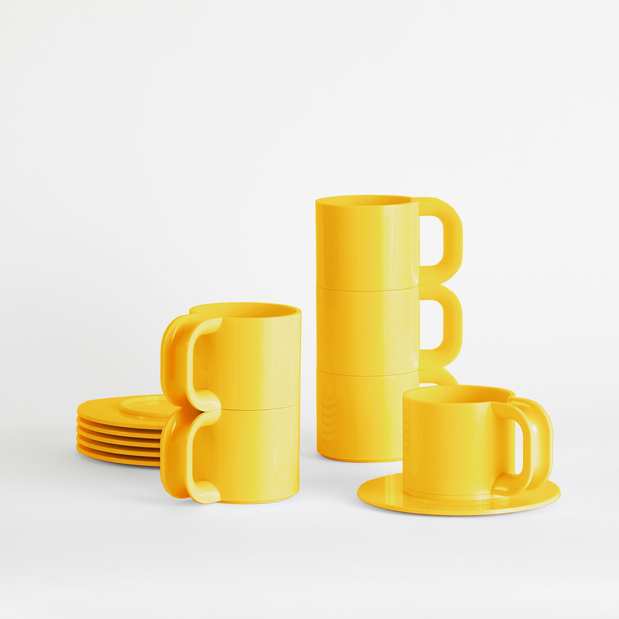 Set de 6 tasses et soucoupes Heller 