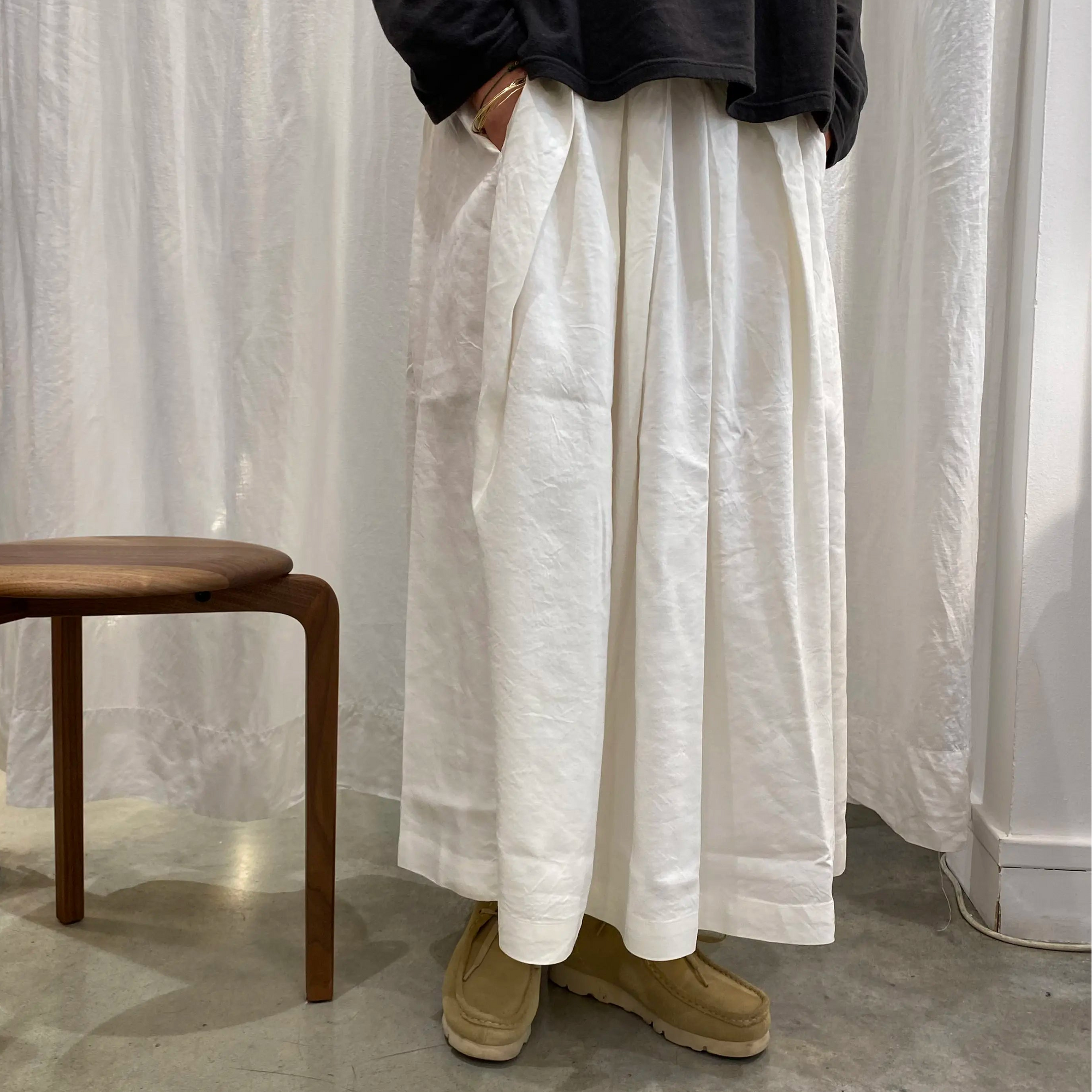 Jupe en lin et soie Hannoh 