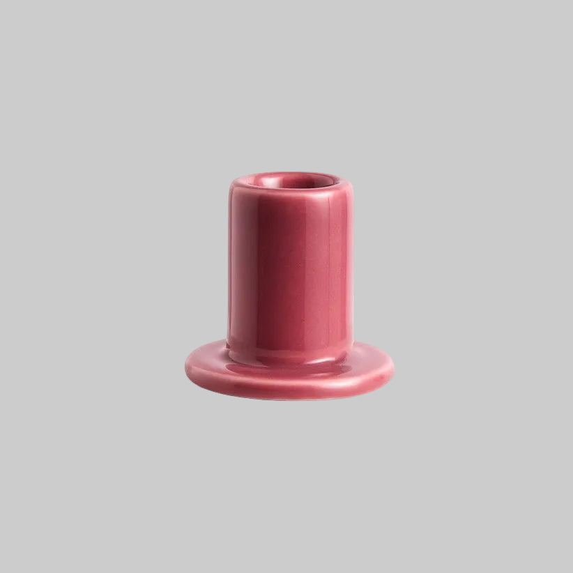 Bougeoir tubulaire Hay en céramique rose