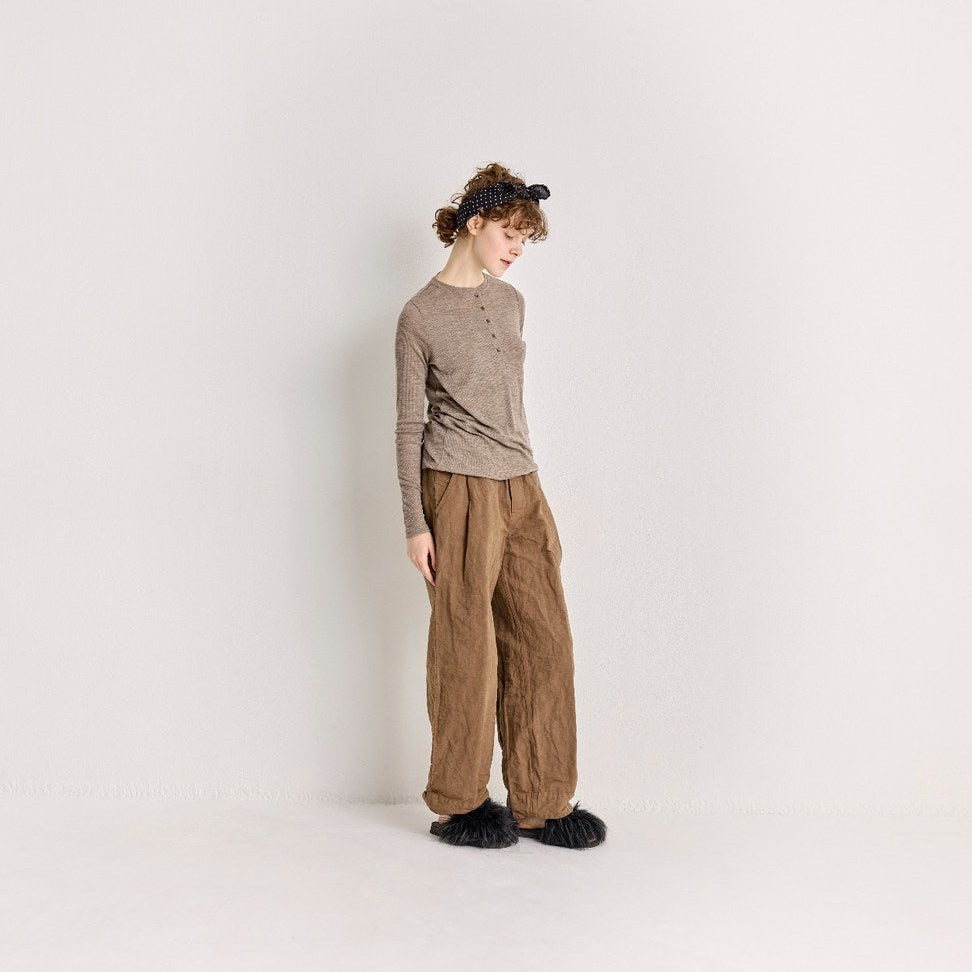 Pantalon en lin Véritecoeur vu de profil