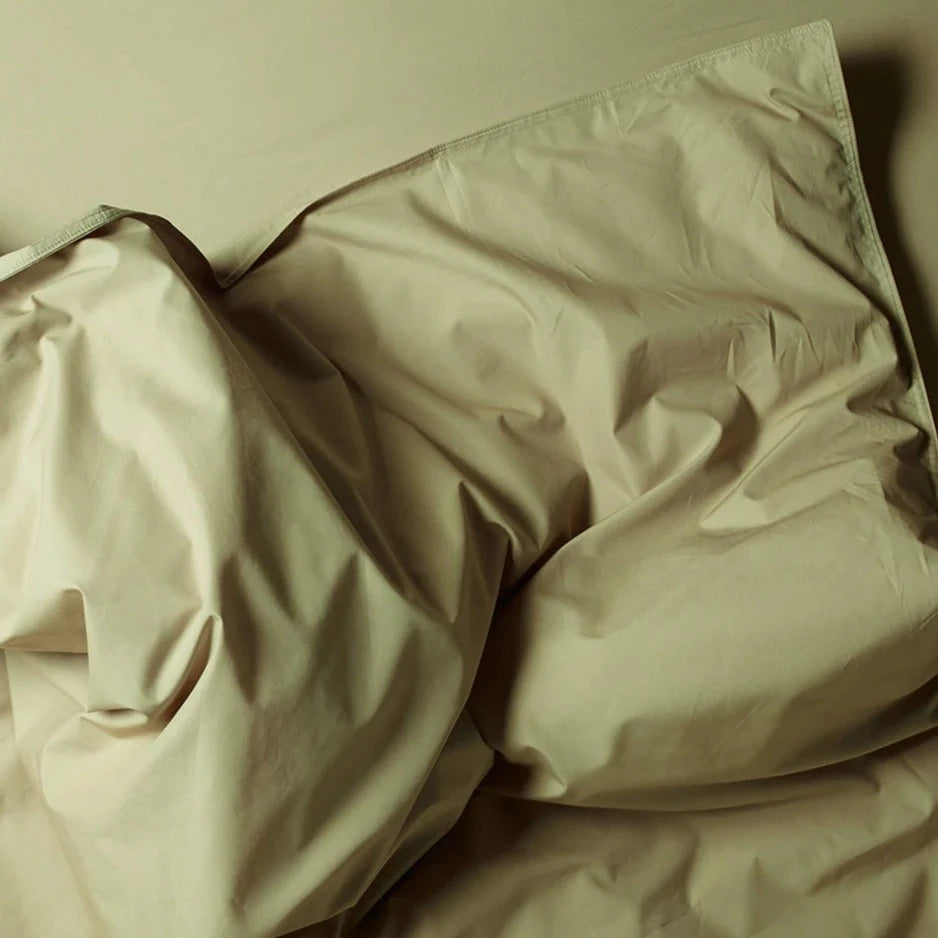 Housse de couette en percale de coton 220x240 couleur pistache