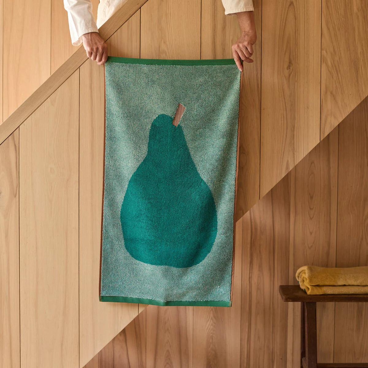 Serviette de toilette pour les mains ou cheveux, motif poire