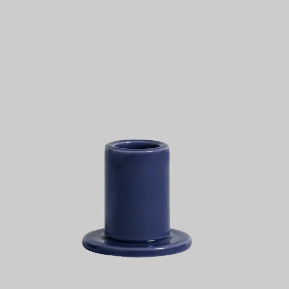Bougeoir tubulaire Hay en céramique bleu