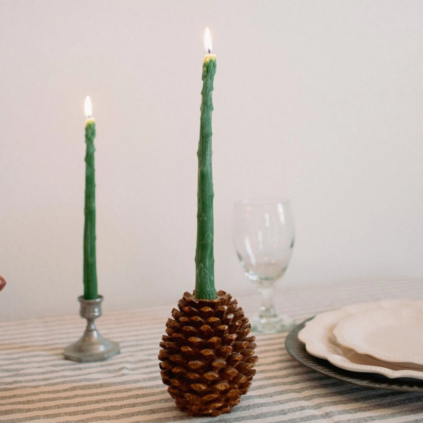 Bougies en cire d'abeille naturelle, forme asperges