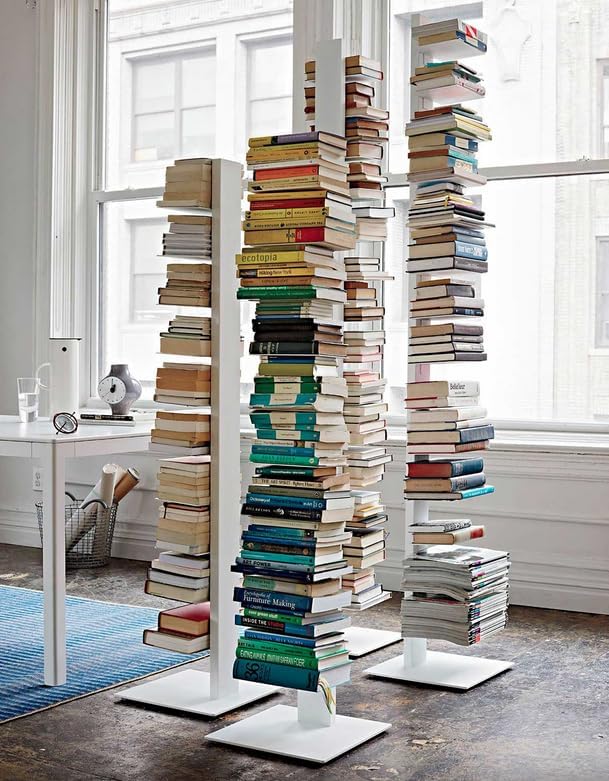 Bibliothèque verticale colonne à livres en métal