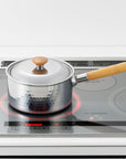 Casserole + couvercle en acier inoxydable