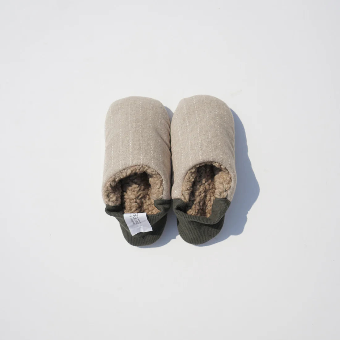 chaussons kaki gris - beige
