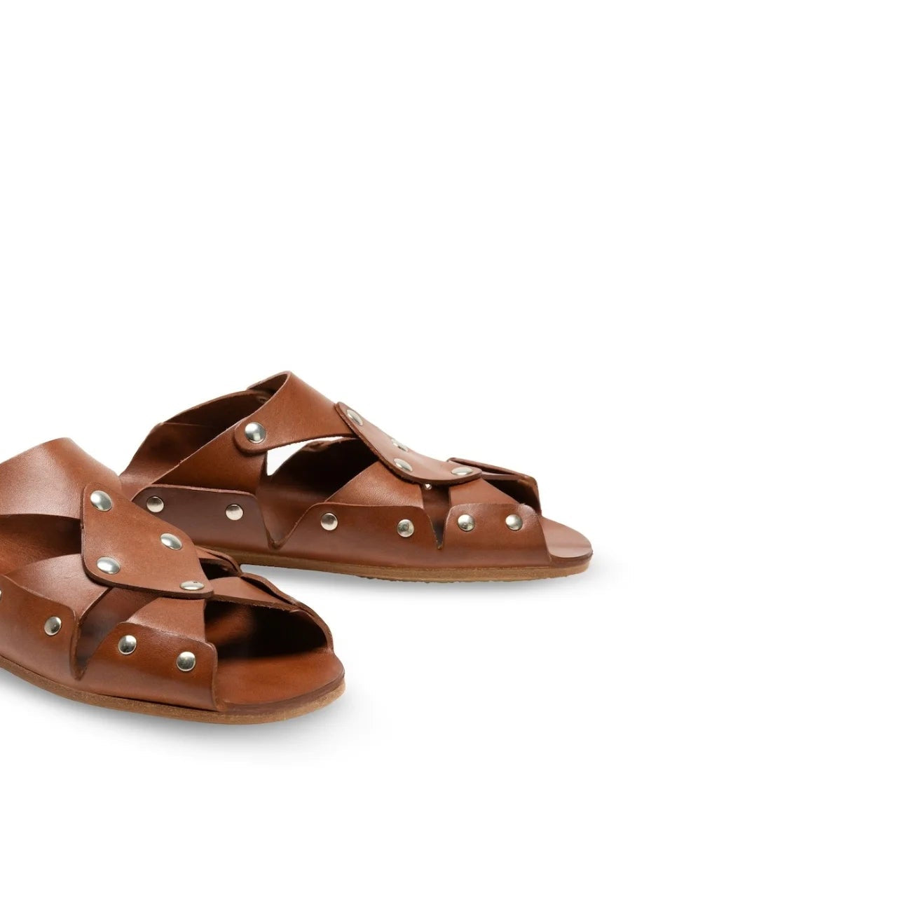 Sandales marron en cuir 