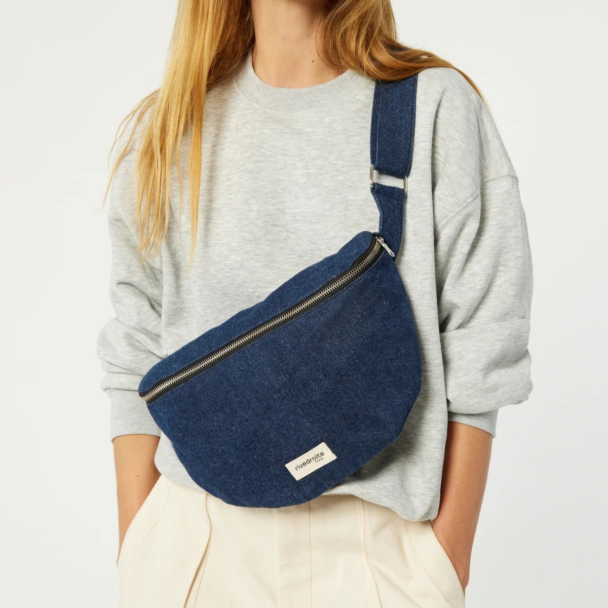 Banane rive droite modèle custine XL en denim brut