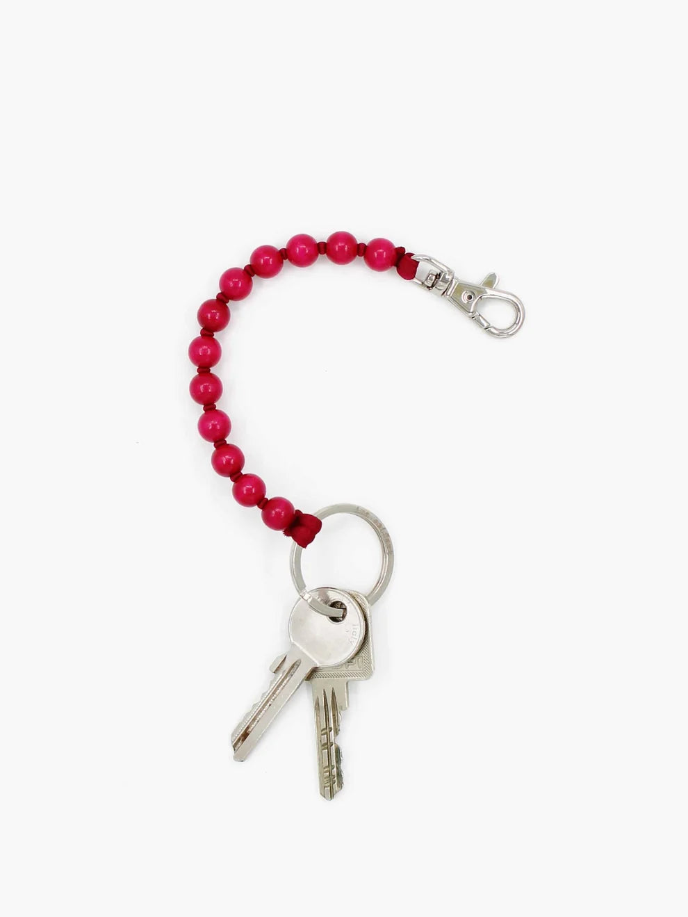 Petit porte-clés en perles - bois peint