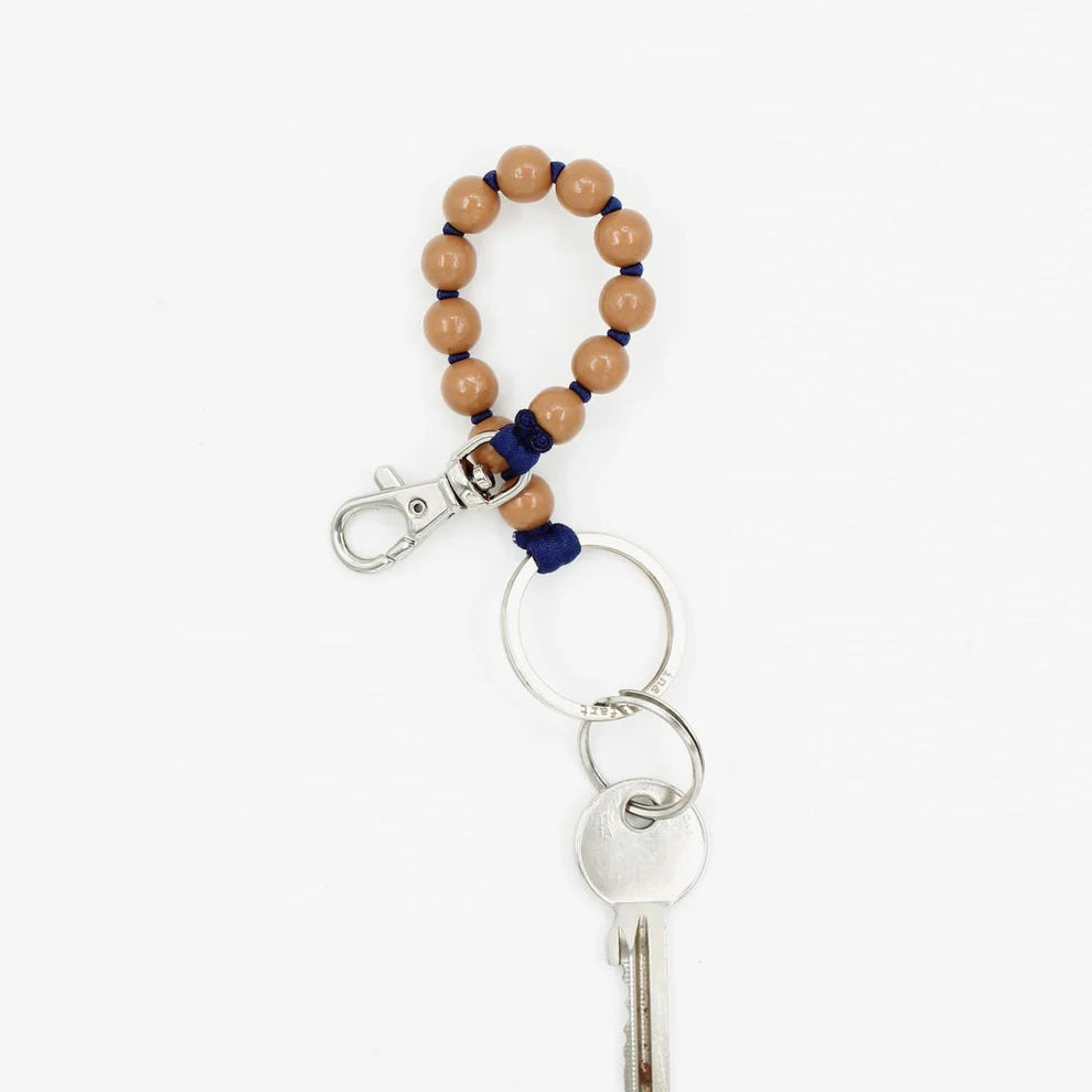 Petit porte-clés en perles - bois peint