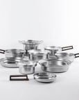 Casseroles Kn Industrie en acier brossé, fabriqué en Italie

