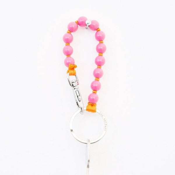 Petit porte-clés en perles - bois peint