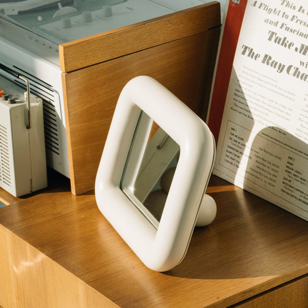 Miroir rectangulaire en céramique - Ivoire