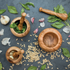 Mortier + pilon en bois d'olivier