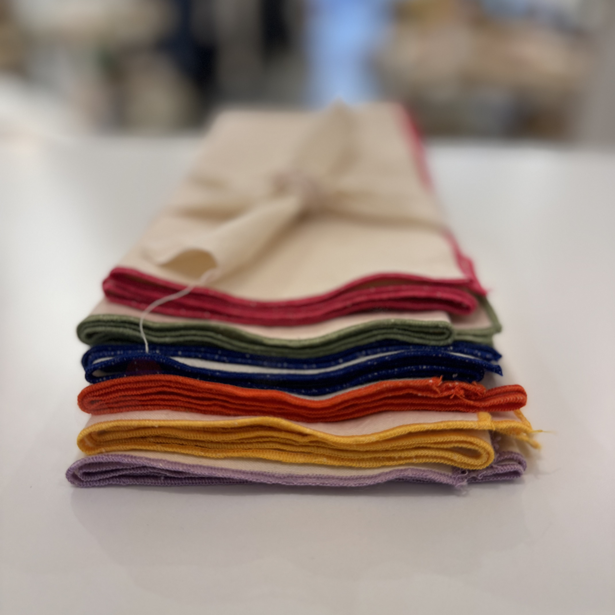 lot de 6 serviettes de couleurs en coton
