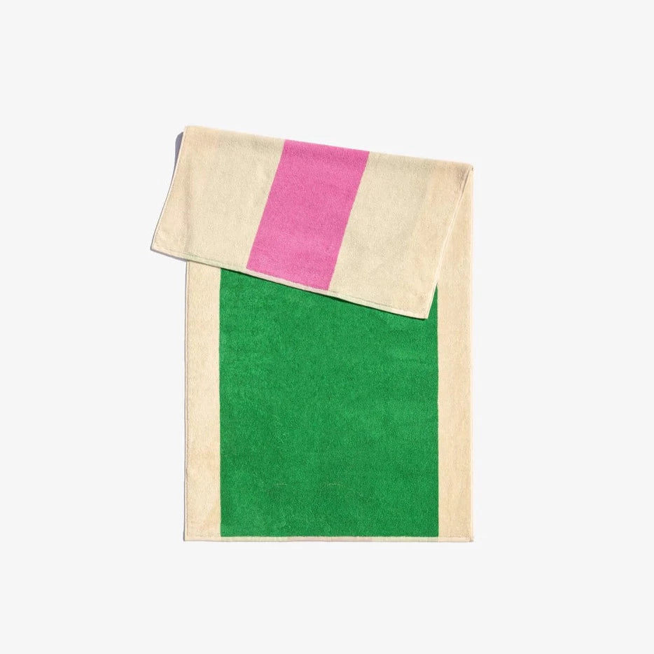 Serviette rose / vert