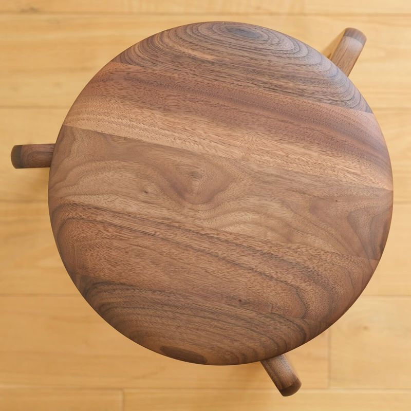 Tabouret Japonais noyer dessus assise