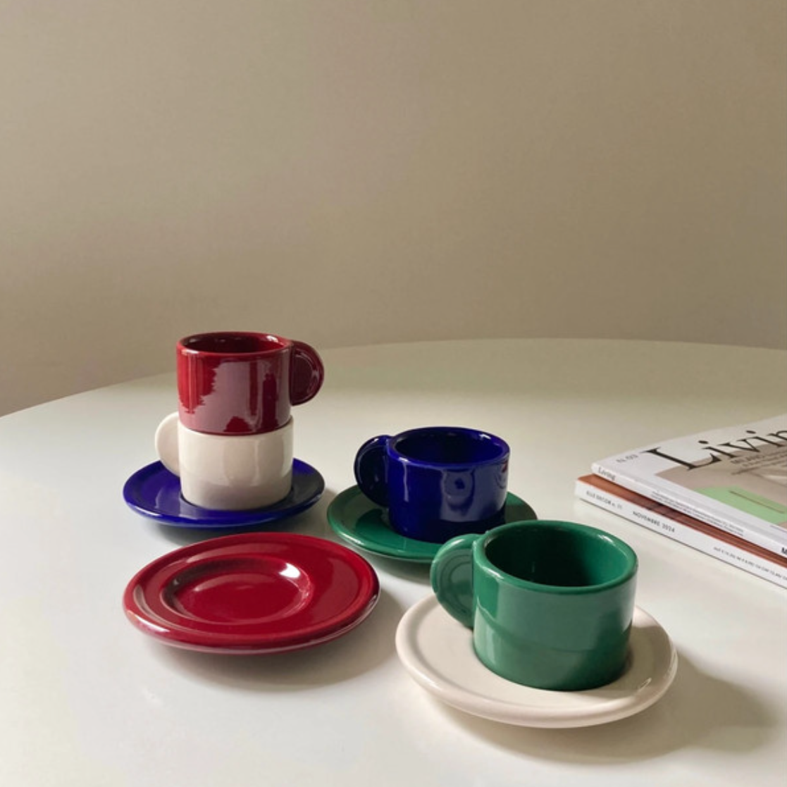 Lot de 2 tasses colorées