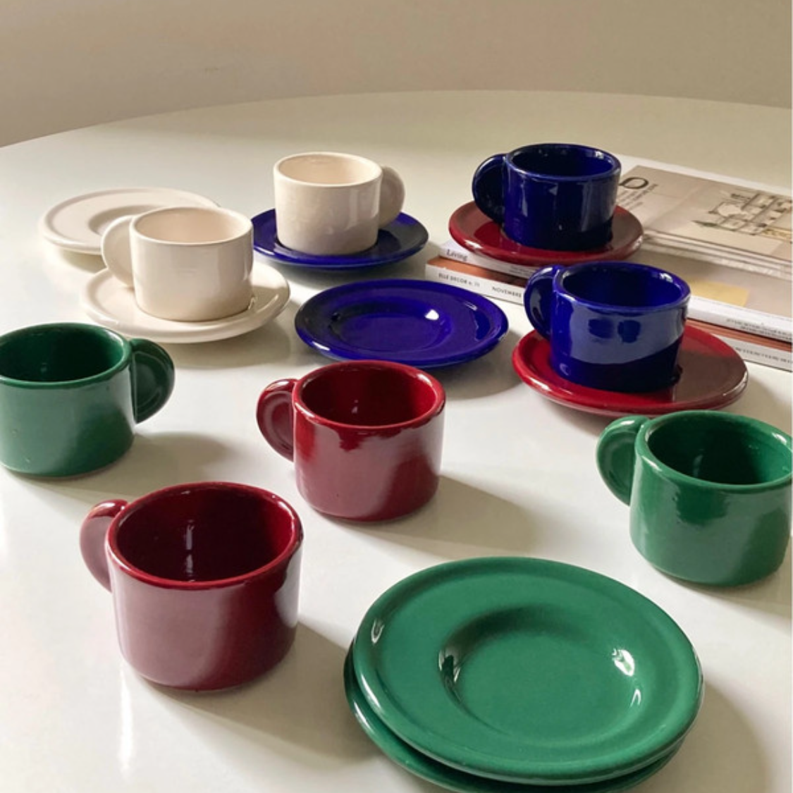 Lot de 2 tasses colorées