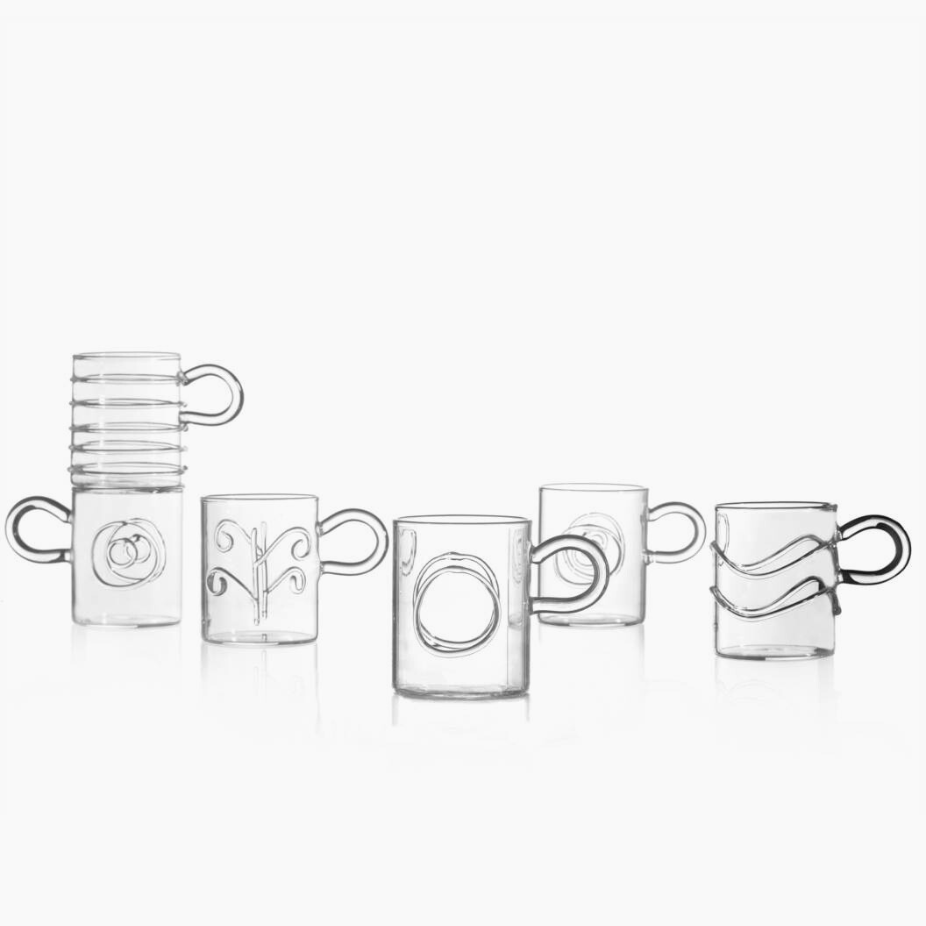 Tasse dépareillées en verre borosilicate ichendorf