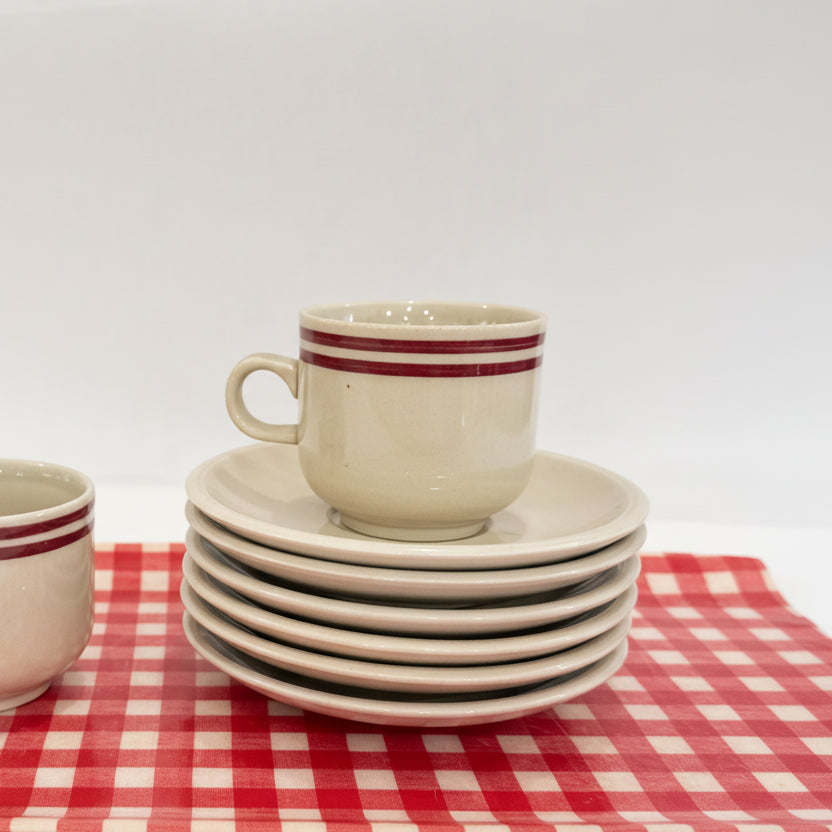 Lot de 6 tasses + soucoupes