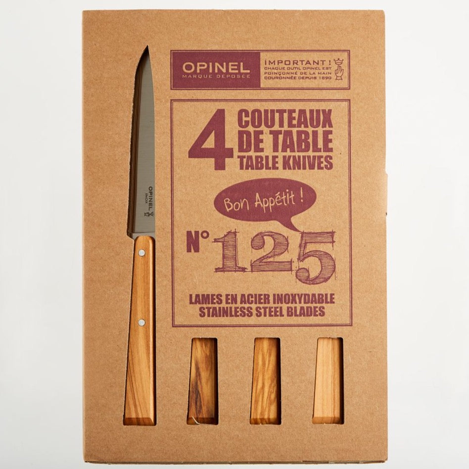Couteaux de table Opinel en bois d'olivier