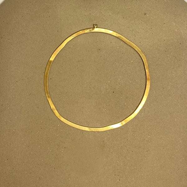 Jonc large en or 18k et diamant