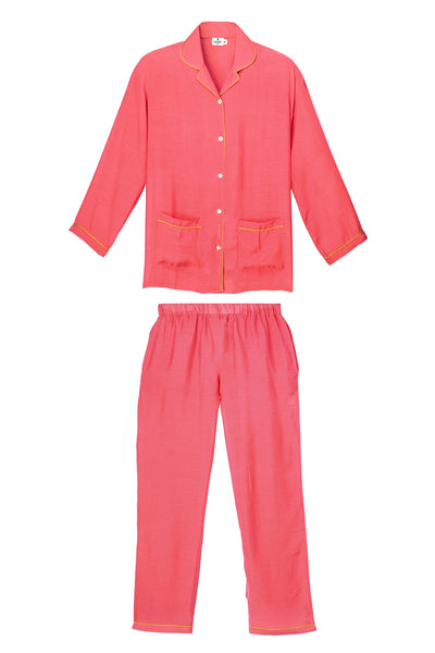 Pyjama en coton et soie