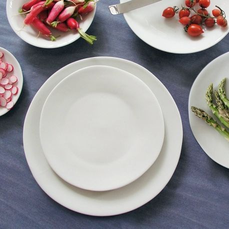 Assiettes Affamée en porcelaine - Blanc