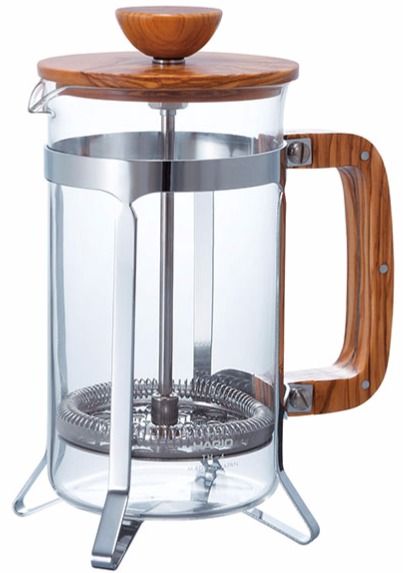 Cafetière à piston en bois d'olivier - 600 ml