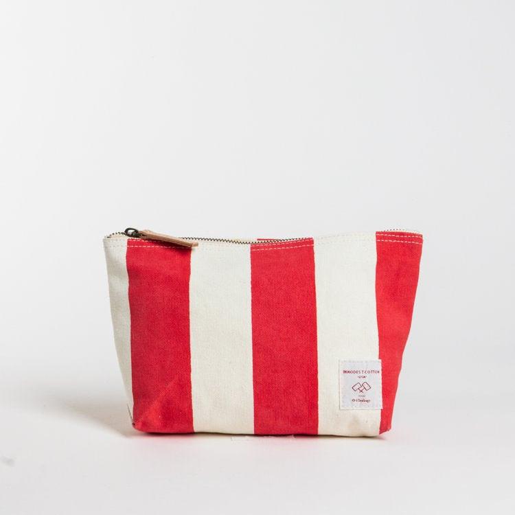 Trousse Sardine rayures rouge/blanc